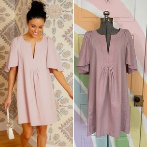Tuckernuck Pomander Place Pink Finley Cotton Flutter Sleeve Dress Sz S 🧡🎀